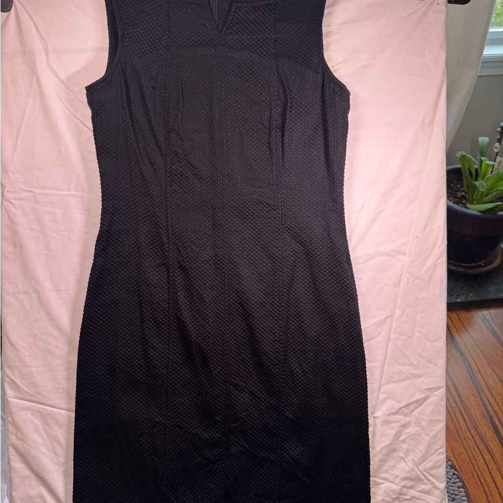 Talbots Elegant Black Textured Midi Dress
